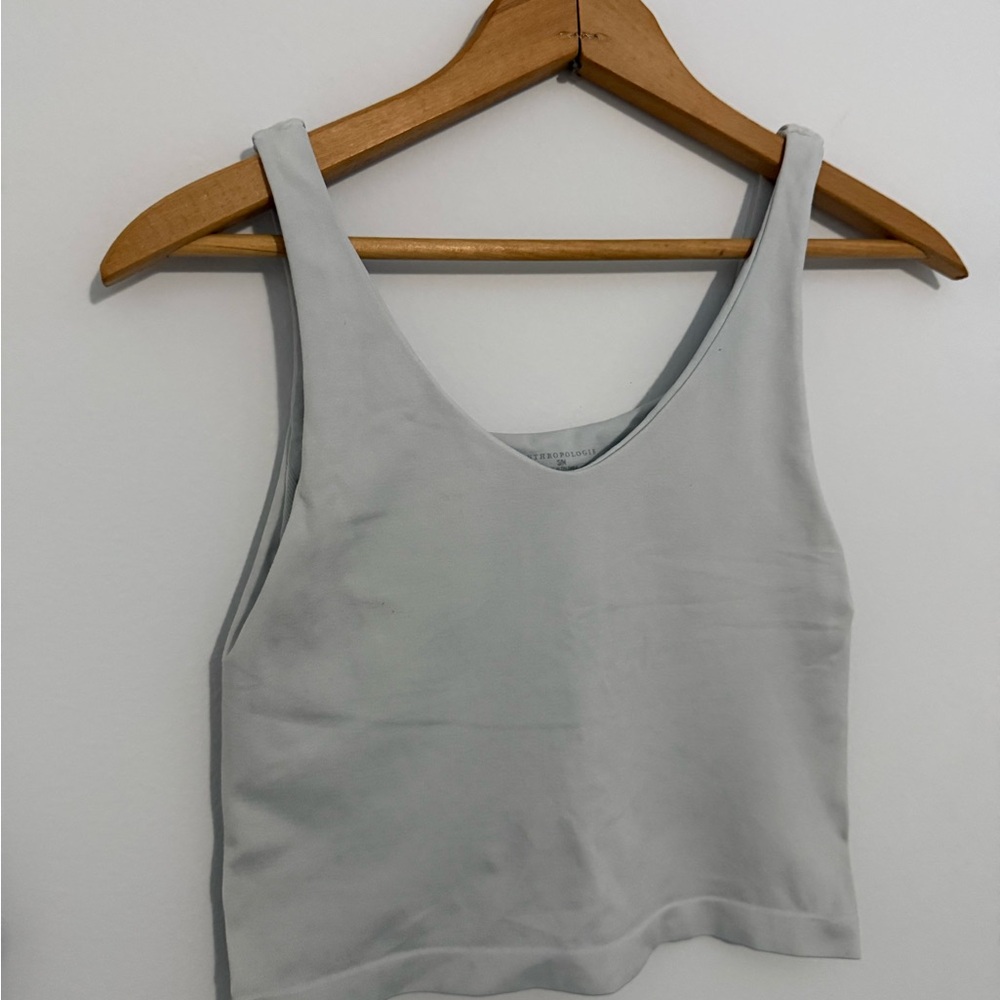 Anthropologie Light Gray V-Neck Cozy Stretchy Tank/Cami Size S/M
